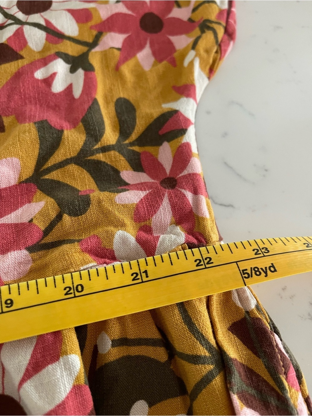 LuLaRoe Lorene Dolman Floral Midi Dress in Mustard and Pink Womens Size XL - Picture 7 of 8